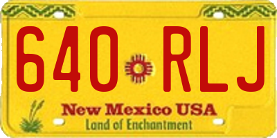 NM license plate 640RLJ