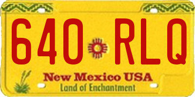 NM license plate 640RLQ