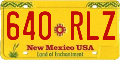 NM license plate 640RLZ