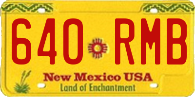 NM license plate 640RMB