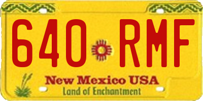 NM license plate 640RMF
