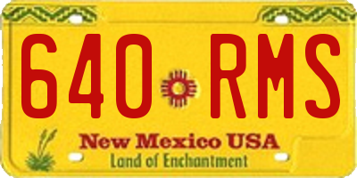 NM license plate 640RMS