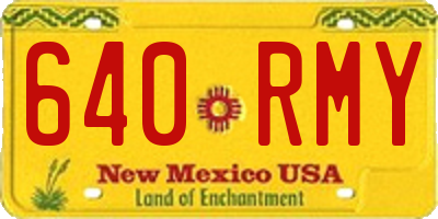 NM license plate 640RMY