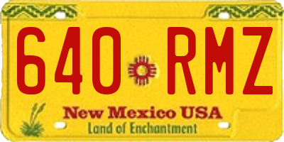 NM license plate 640RMZ