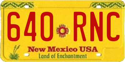 NM license plate 640RNC
