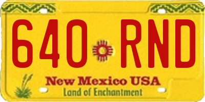 NM license plate 640RND