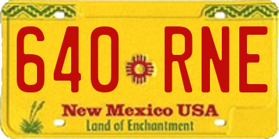NM license plate 640RNE