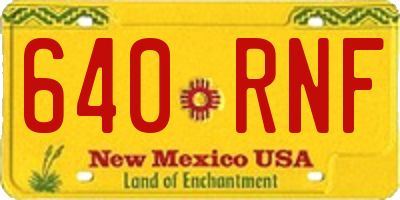 NM license plate 640RNF