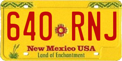 NM license plate 640RNJ