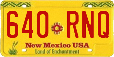 NM license plate 640RNQ