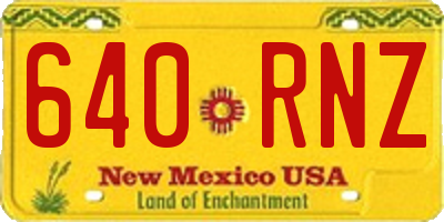 NM license plate 640RNZ