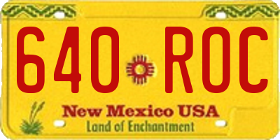 NM license plate 640ROC