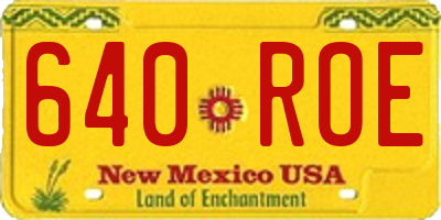 NM license plate 640ROE