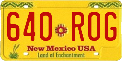 NM license plate 640ROG