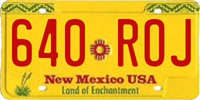 NM license plate 640ROJ