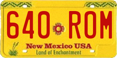 NM license plate 640ROM