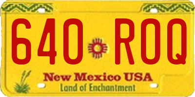 NM license plate 640ROQ
