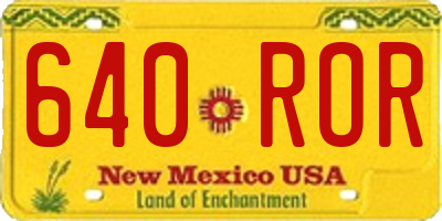 NM license plate 640ROR
