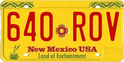 NM license plate 640ROV