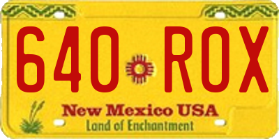 NM license plate 640ROX