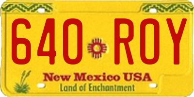 NM license plate 640ROY