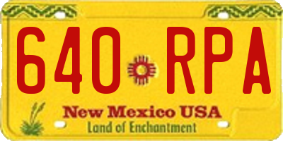 NM license plate 640RPA