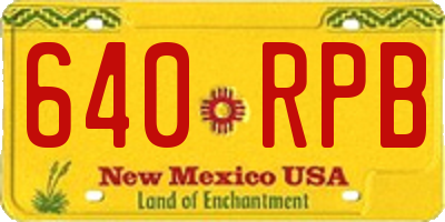 NM license plate 640RPB