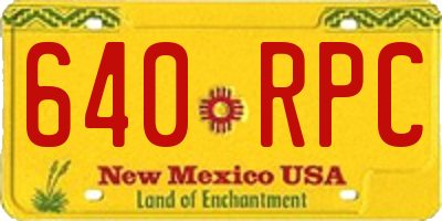 NM license plate 640RPC