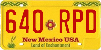 NM license plate 640RPD