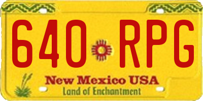 NM license plate 640RPG