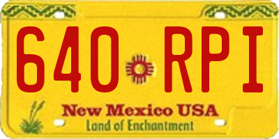 NM license plate 640RPI
