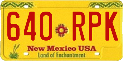 NM license plate 640RPK