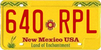 NM license plate 640RPL