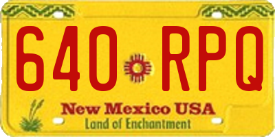 NM license plate 640RPQ