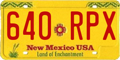 NM license plate 640RPX