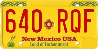 NM license plate 640RQF