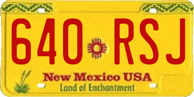 NM license plate 640RSJ