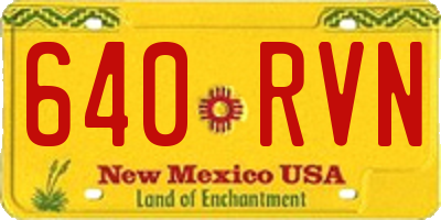 NM license plate 640RVN