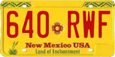 NM license plate 640RWF