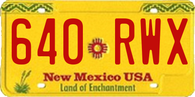 NM license plate 640RWX