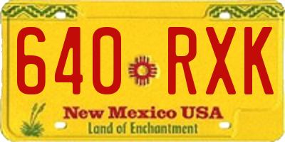 NM license plate 640RXK