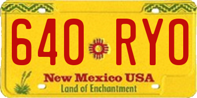 NM license plate 640RYO