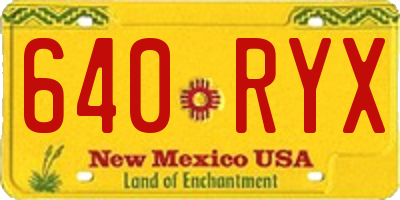 NM license plate 640RYX