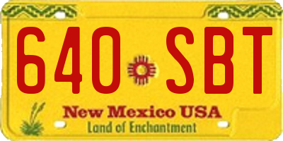 NM license plate 640SBT