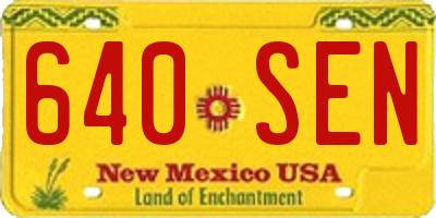NM license plate 640SEN