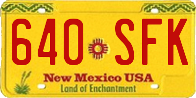 NM license plate 640SFK