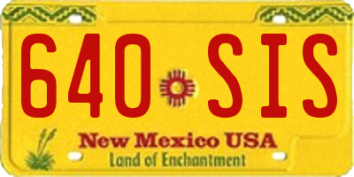 NM license plate 640SIS