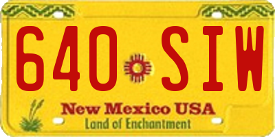 NM license plate 640SIW
