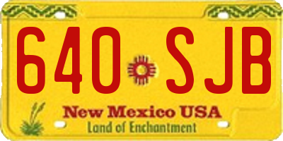 NM license plate 640SJB