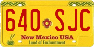 NM license plate 640SJC